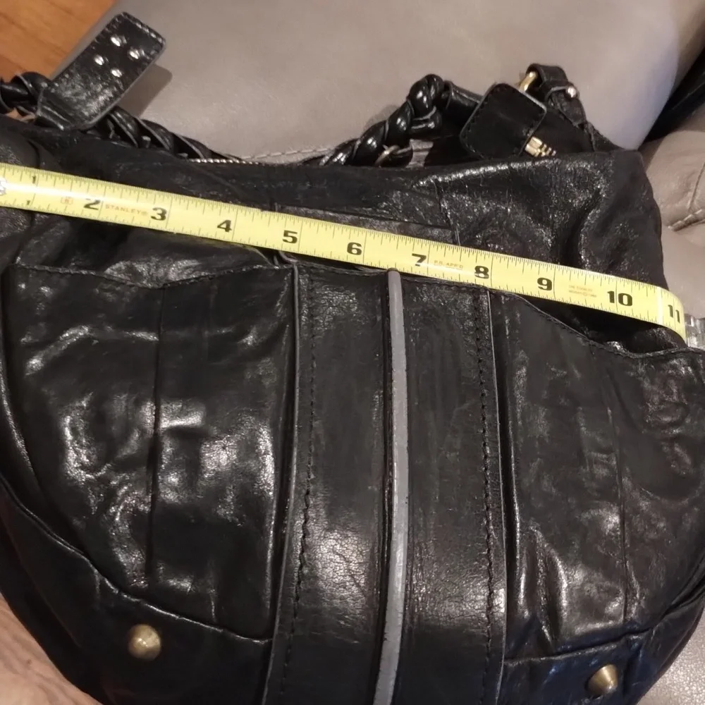 CHLOE Black Leather Braided Strap Heloise Hobo Bag Purse - Picture 12 of 13